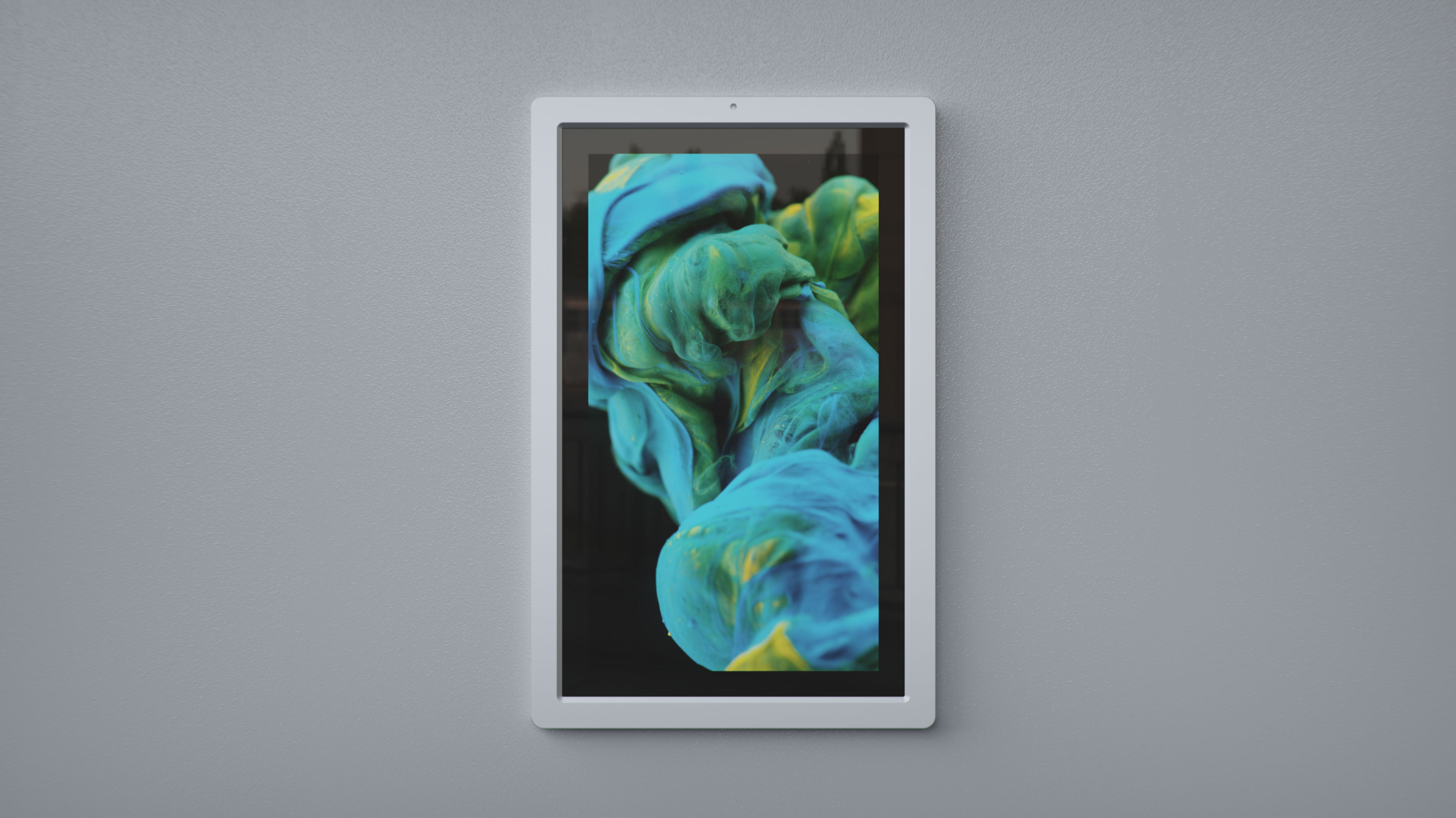 IK11 Touchscreen Monitor ein weißes rechteckiges Gerät mit einem Bildschirm darauf