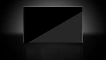 Impactinator® sklo - Antireflexné nátery, čierny obdĺžnikový predmet s bielym okrajom