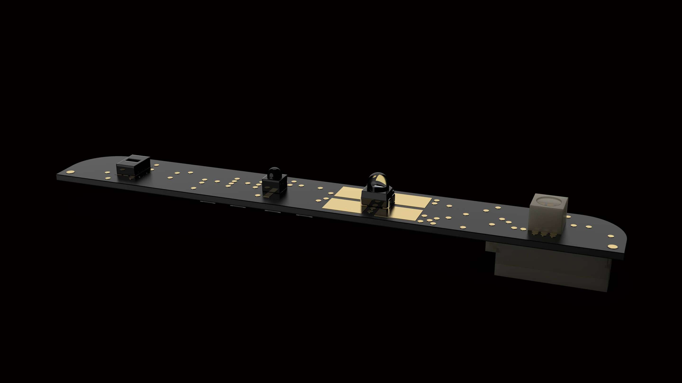 Industrijski monitor - senzorska palica, črni in zlati predmet s črnim ozadjem