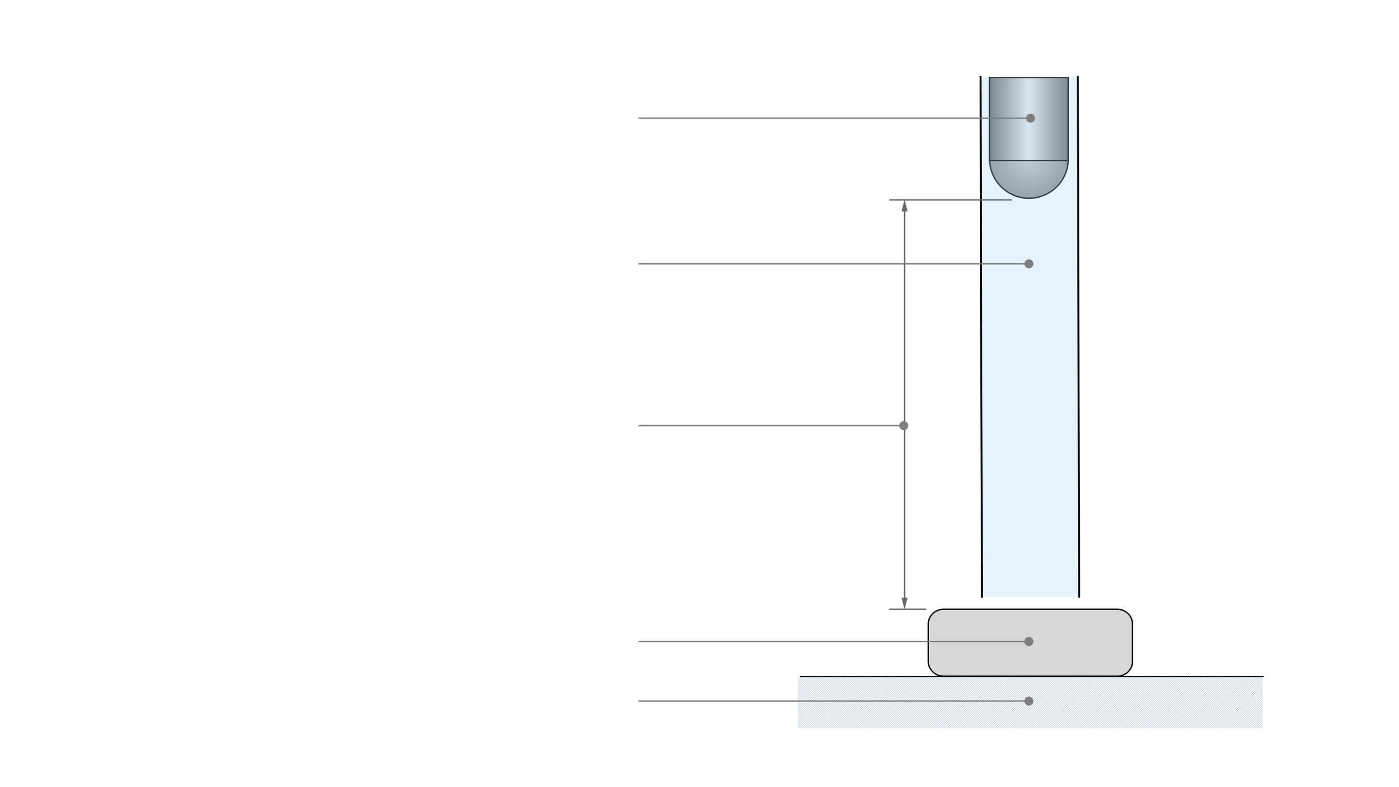 BS EN IEC 60068-2-75 - EN 60068-2-75 Testaufbau Freifallhammer en tegning av et rør