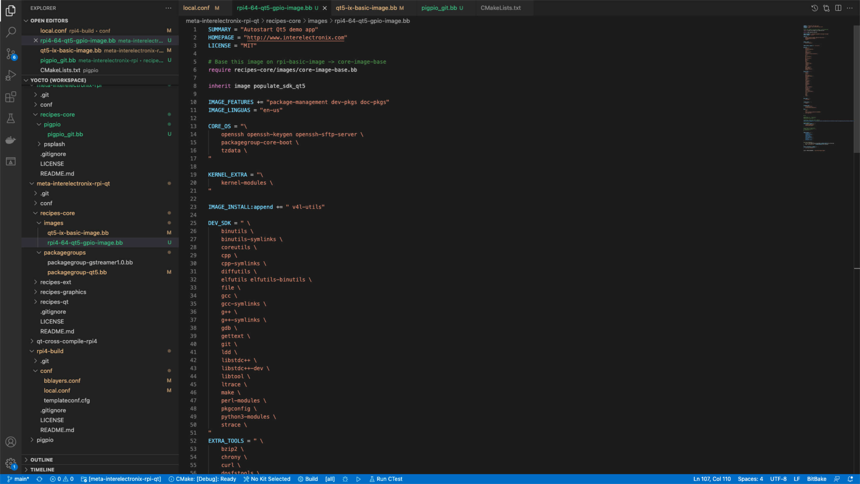 Innebygd programvare Raspberry Pi - Yocto - Raspberry - PIGPIO - Qt et skjermbilde av et dataprogram