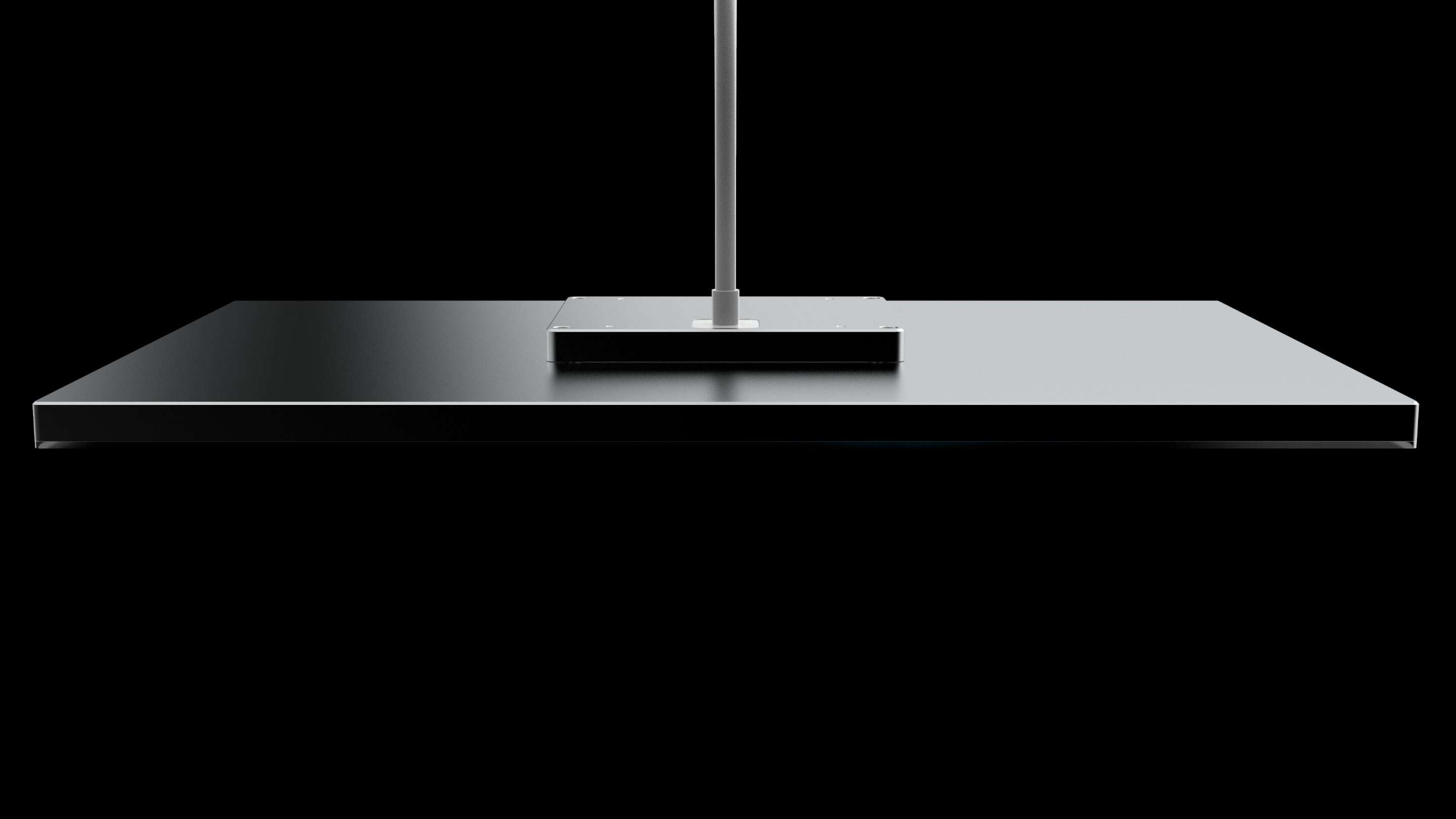 Industrijski monitor - rešitev z enim kablom: črna pravokotna miza s palico