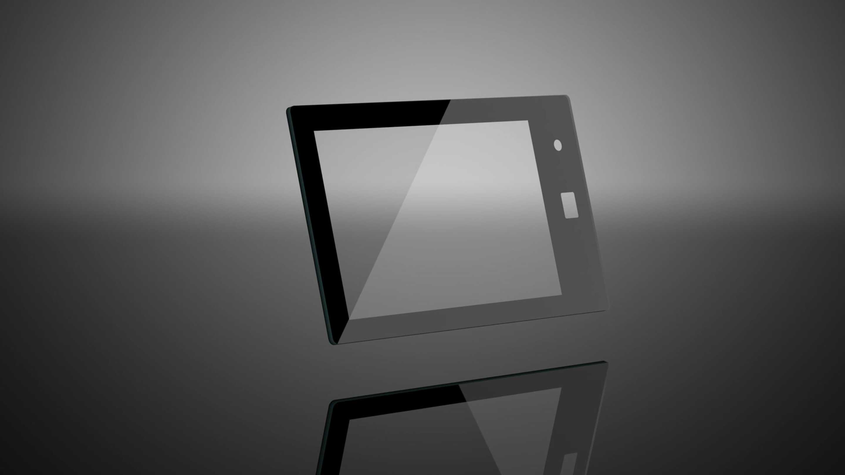 PCAP Touch Screen - Tilpasset berøringsskjerm, et svart nettbrett med hvit skjerm